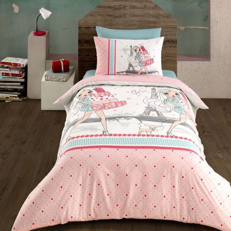 Детский комплект постельного белья Arya home collection Shopping, розовый