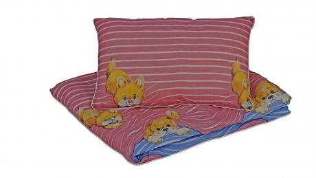 Комплект одеяло и подушки КДЭ(07)/розовый, волны