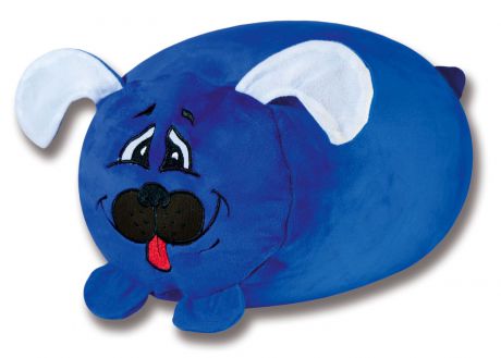 Подушка-валик Штучки, к которым тянутся ручки антистрессовая "Зверь. Собака", цвет: синий, 33 x 23 см, синий