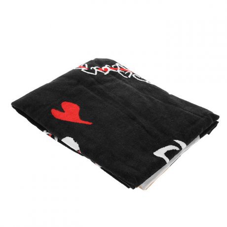 Полотенце махровое "Love", цвет: черный, 70 см х 137 см