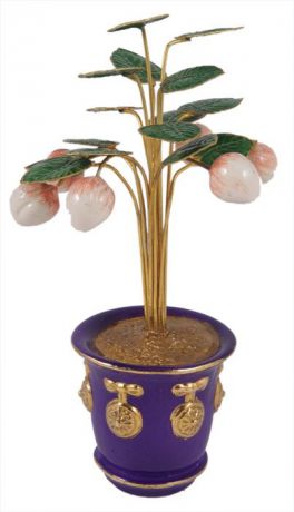 Композиция Faberge "Дерево айва", бежевый, зеленый, фиолетовый, светло-розовый, золотой