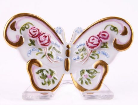Композиция Faberge "Бабочка", белый, розовый, золотой, зеленый, голубой