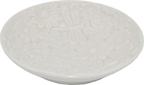 Декоративная тарелка Magic Home Цветочная полянка, 79173, белый