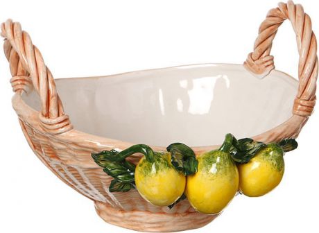 Декоративная чаша Lefard Корзина с лимонами, 335-002, 28 х 19 х 26 см