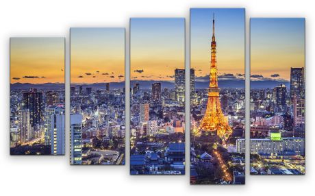 Картина модульная Картиномания "Париж в цвете", 120 x 77 см, Дерево, Холст