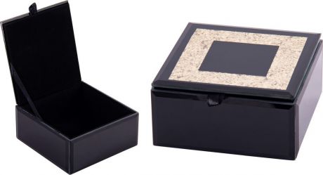 Шкатулка для ювелирных украшений Русские подарки, 79217, черный, 12 х 12 х 6 см