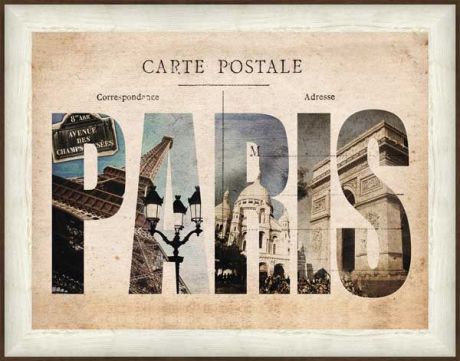 Картина Экорамка Почтовая карточка Париж