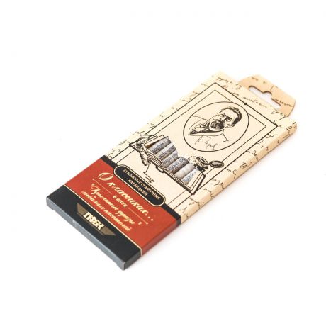 Сувенирный набор Эйфорд Бумажные карандаши "О классиках… "Чехов", BKH-06-06, бежевый, красный, черный
