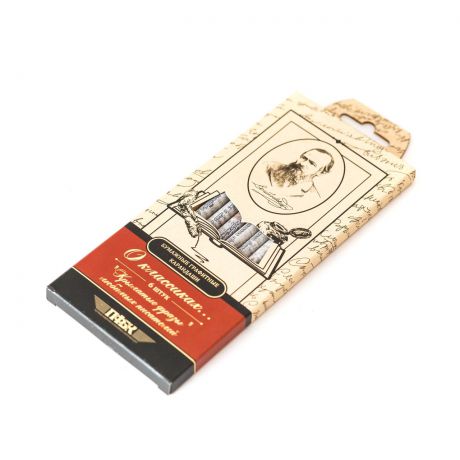 Сувенирный набор Эйфорд Бумажные карандаши "О классиках… "Достоевский", BKH-06-01, бежевый, красный, черный