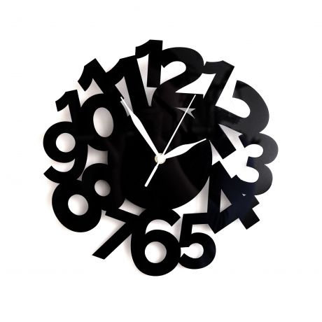 Настенные часы Roomton Funk, черные, 30 см, в стиле Лофт, черный