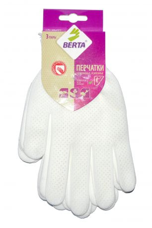 Перчатки защитные Берта 160-3-М-Б, белый
