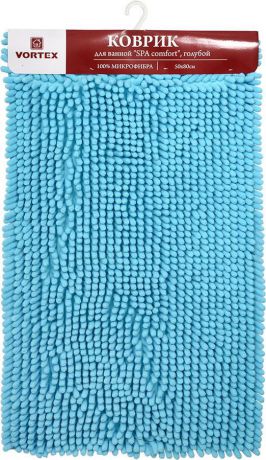 Коврик для ванной Vortex SPA comfort, 24139, голубой, 50 х 80 см