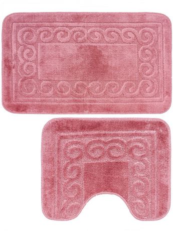 Набор ковриков для ванной Mr.Penguin BF004/2, розовый