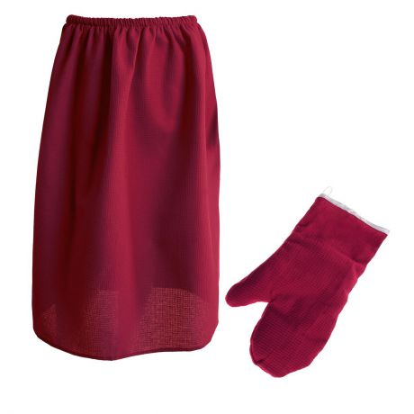 Комплект для бани и сауны "Банные штучки" женский, 2 предмета, цвет: бордовый