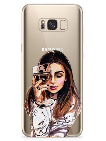 Чехол для сотового телефона With Love. Moscow Art Design "Девушка с вином" для Samsung Galaxy S8