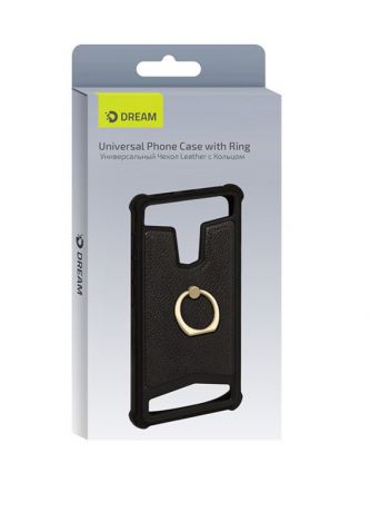 Чехол для сотового телефона DREAM универсальный 5.5-6.0 с кольцом, золотой