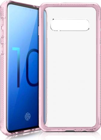 Чехол-накладка Itskins Hybrid MKII для Samsung Galaxy S10, светло-розовый, прозрачный