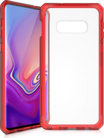 Чехол-накладка Itskins Hybrid MKII для Samsung Galaxy S10e, красный, прозрачный