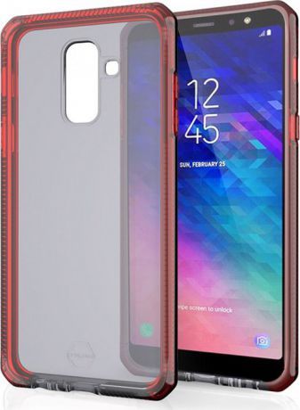 Чехол-накладка Itskins Supreme Clear для Samsung Galaxy A6+ (2018), красный, черный