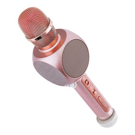 Караоке микрофон Karaoke Boom YS63, pink gold с чехлом для хранения