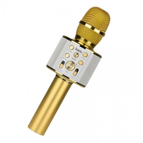 Караоке микрофон портативный Hoco BK3 со встроенным динамиком, 1181, золотой