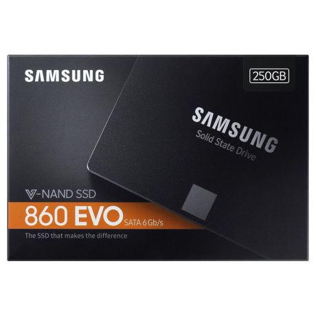 SSD диск Samsung диск SSD 250GB 860 Evo, SATA-III, R/W - 540/520 MB/s, 2.5", MJX, V-NAND 3bit MLC, черный