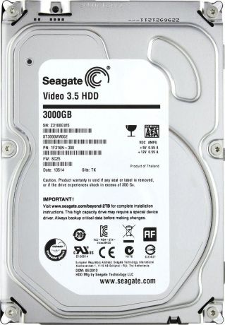 Внутренний жесткий диск Seagate Video 3.5 HDD, 3 ТБ