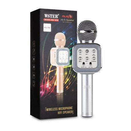 Микрофон WSTER Караоке-микрофон WS-1818, серебристый