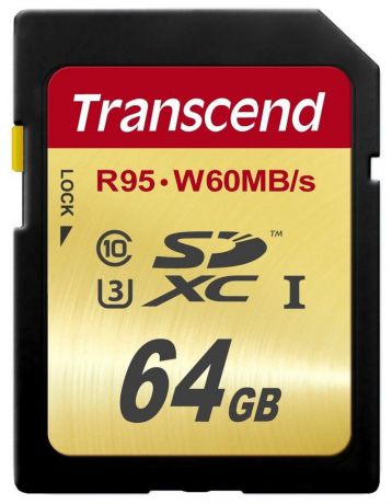 Карта памяти Transcend SDXC 64GB Class 10 UHS-I U3 (95/60 Mb/s)