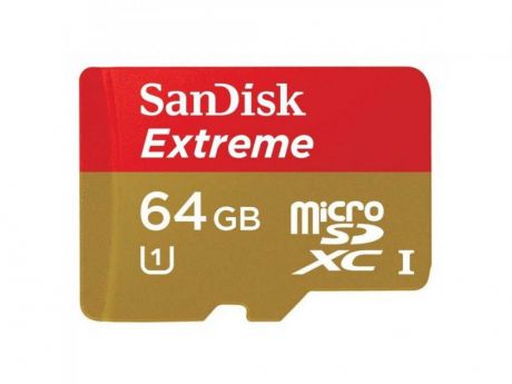Карта памяти SanDisk MicroSD 64GB Class 10 Extreme A2 V30 UHS-I U3 (160 Mb/s) +SD адаптер