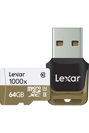 Карта памяти Lexar MicroSD 64GB Class 10 UHS-II 1000х (150 Mb/s) + USB картридер