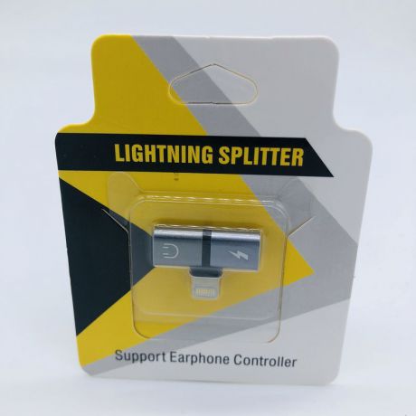 Разветвитель Lightning Splitter iPhone Audio and Lightning , spliter, серый