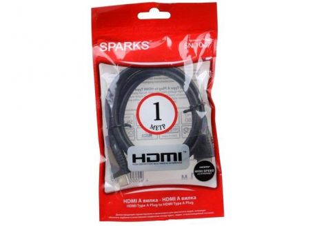 Кабель sparks HDMI, вилка HDM, 1 м, черный