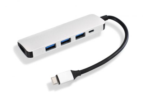 USB-концентратор Expander reader для Macbook USB-C to USB-C + 4 USB port, темно-серый
