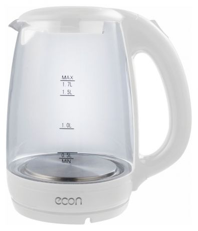 Электрический чайник Econ ECO-1741KE, прозрачный, белый