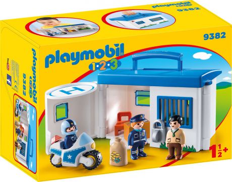 Пластиковый конструктор Playmobil 1.2.3 Возьми с собой Полицейский Участок, 9382pm