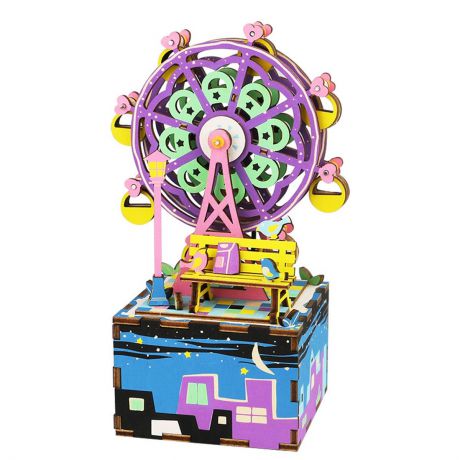 Деревянный конструктор Robotime Деревянный 3D конструктор - музыкальная шкатулка Ferris Wheel AM402