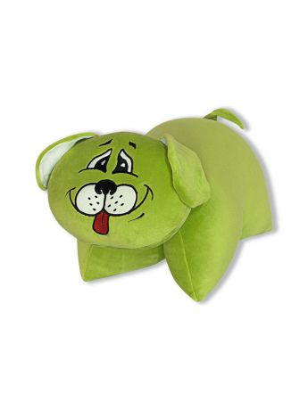 Подушка-игрушка Штучки, к которым тянутся ручки трансформер Собака антистресс, зеленый