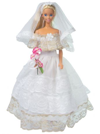 Одежда для кукол Модница Наряд невесты для куклы 29 см белый, золотой