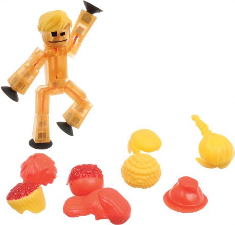 Stikbot Фигурка с аксессуарами Прически цвет золотистый коралловый желтый