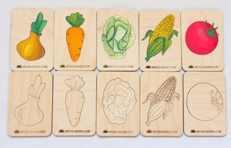 Сортер Wood Machine "Деревянные карточки Овощи"