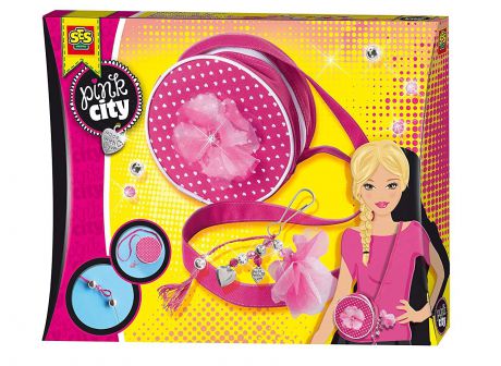 Развивающая игрушка SES creative Набор для декорирования сумочки Pink City 14342