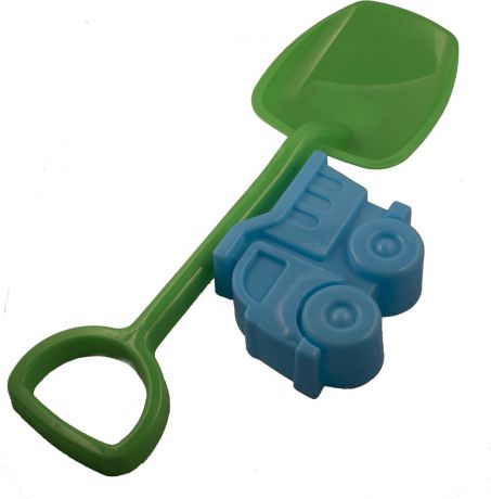 Новокузнецкий завод пластмасс Лопатка 48 см + формочка Машинка цвет зеленый голубой