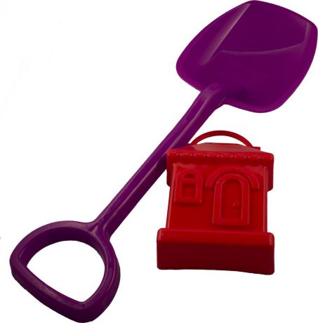 Новокузнецкий завод пластмасс Лопатка 48 см + формочка Домик цвет фиолетовый красный