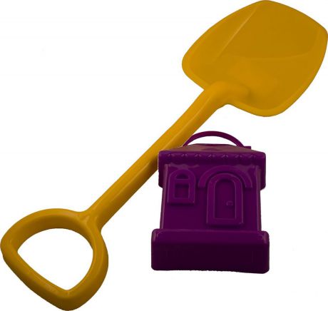 Новокузнецкий завод пластмасс Лопатка 48 см + формочка Домик цвет желтый фиолетовый
