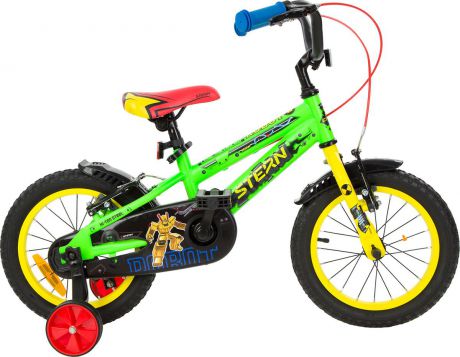 Велосипед детский Stern Robot 14, зеленый, желтый, колесо 14"