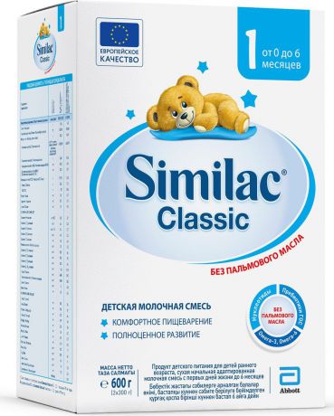 Молочная смесь Similac Классик 1, 0-6 месяцев, 600 г
