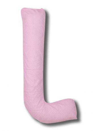 Чехол для подушки для беременных Body Pillow форма L горох, розовый