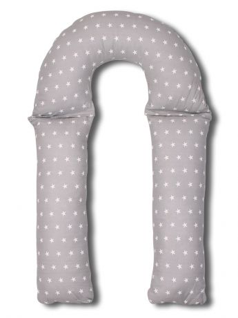 Чехол для подушки для беременных Body Pillow трансформер форма U звезды комби, серый, розовый
