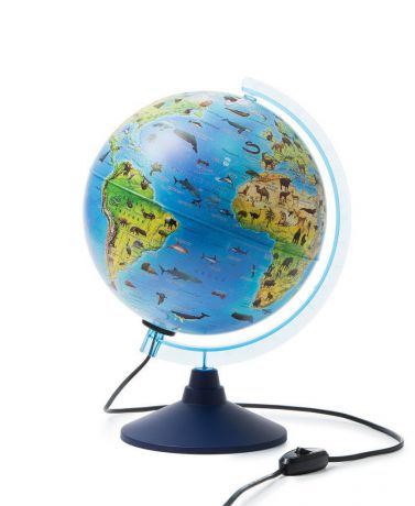 Глобус Globen зоогеографический Детский, Классик с подсветкой диаметр 21 см